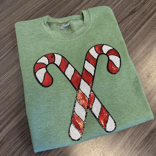 Candy Cane Christmas Sweatshirt T-Shirts, Hoodie | InkThreadWorks.com