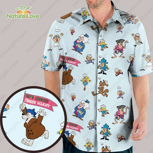 Cap’n Crunch Peanut Butter Crunch Cereal​ Characters Hawaiian Shirt