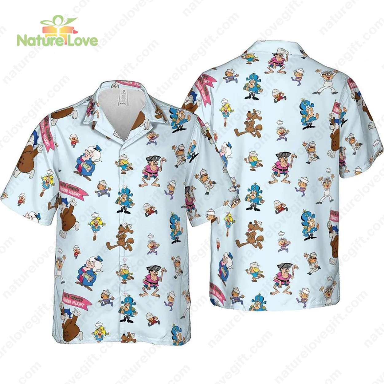 Cap’n Crunch Peanut Butter Crunch Cereal​ Characters Hawaiian Shirt