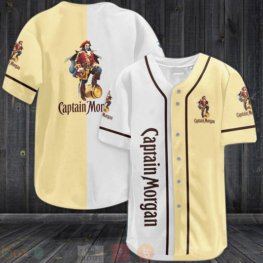 FASHION Captain Morgan Baseball Jerseys Botton Shirt