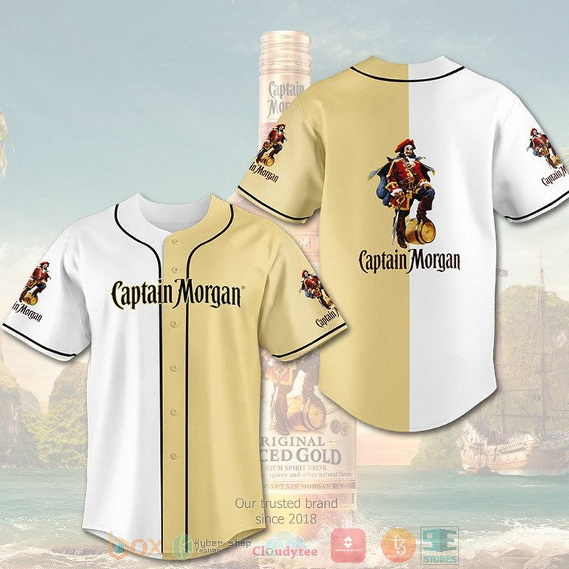 Captain Morgan rum white cream Baseball shirt