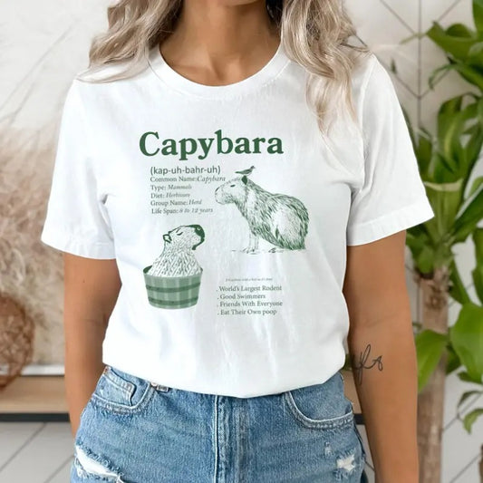 Capybara Unisex T-shirt, Vintage Inspired Capybara Shirt, Capybara Retro Gift tshirt, Sience Theme Graphic Tee, Trending Meme Shirt