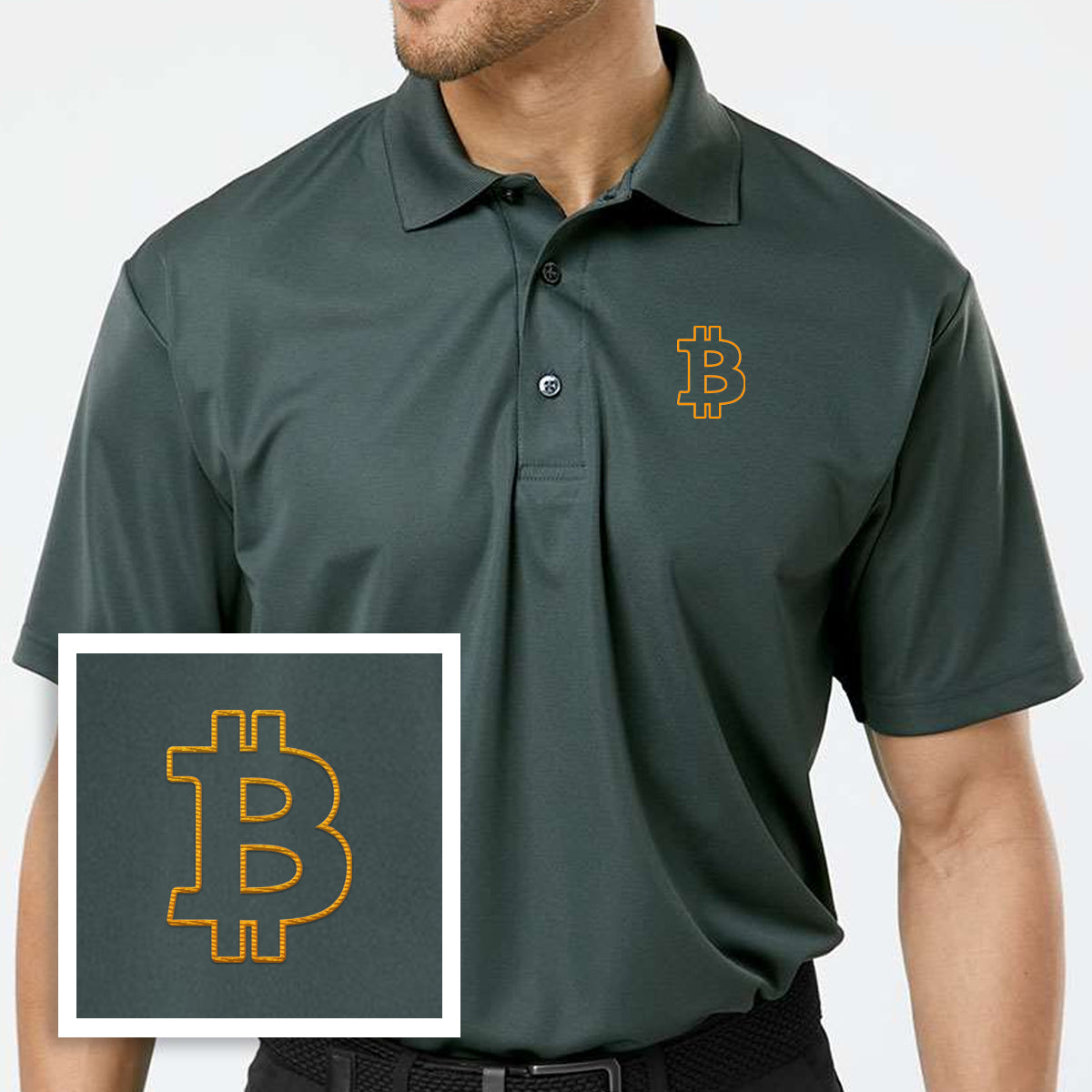 Bitcoin Outline Polo Shirt