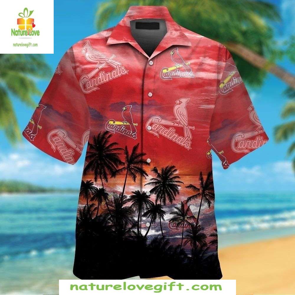 St Louis Cardinals Hawaiian Shirt Tropical Sunset Baseball Apparel
