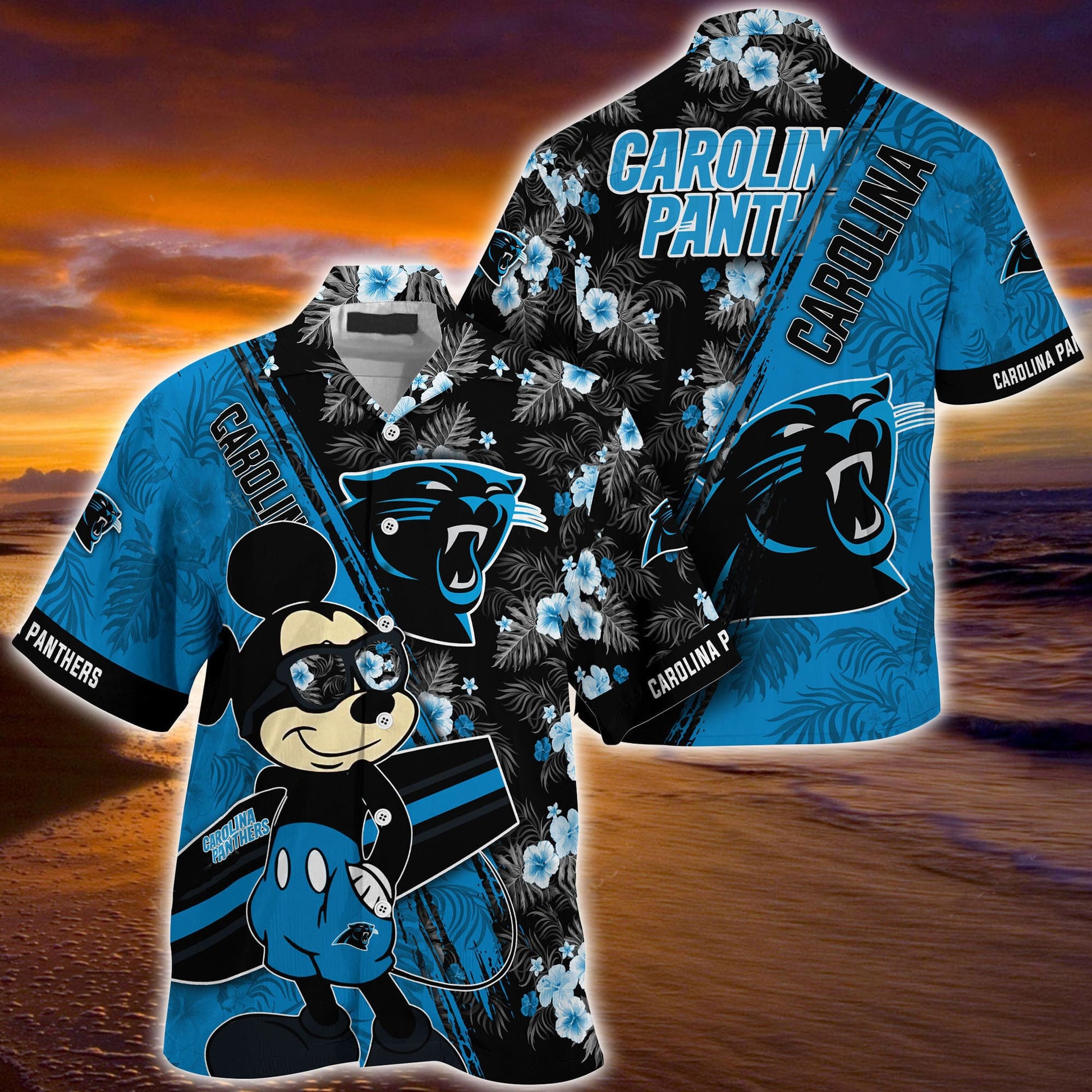 Carolina Panthers Hawaiian Shirt Coastal Breeze Victory Design