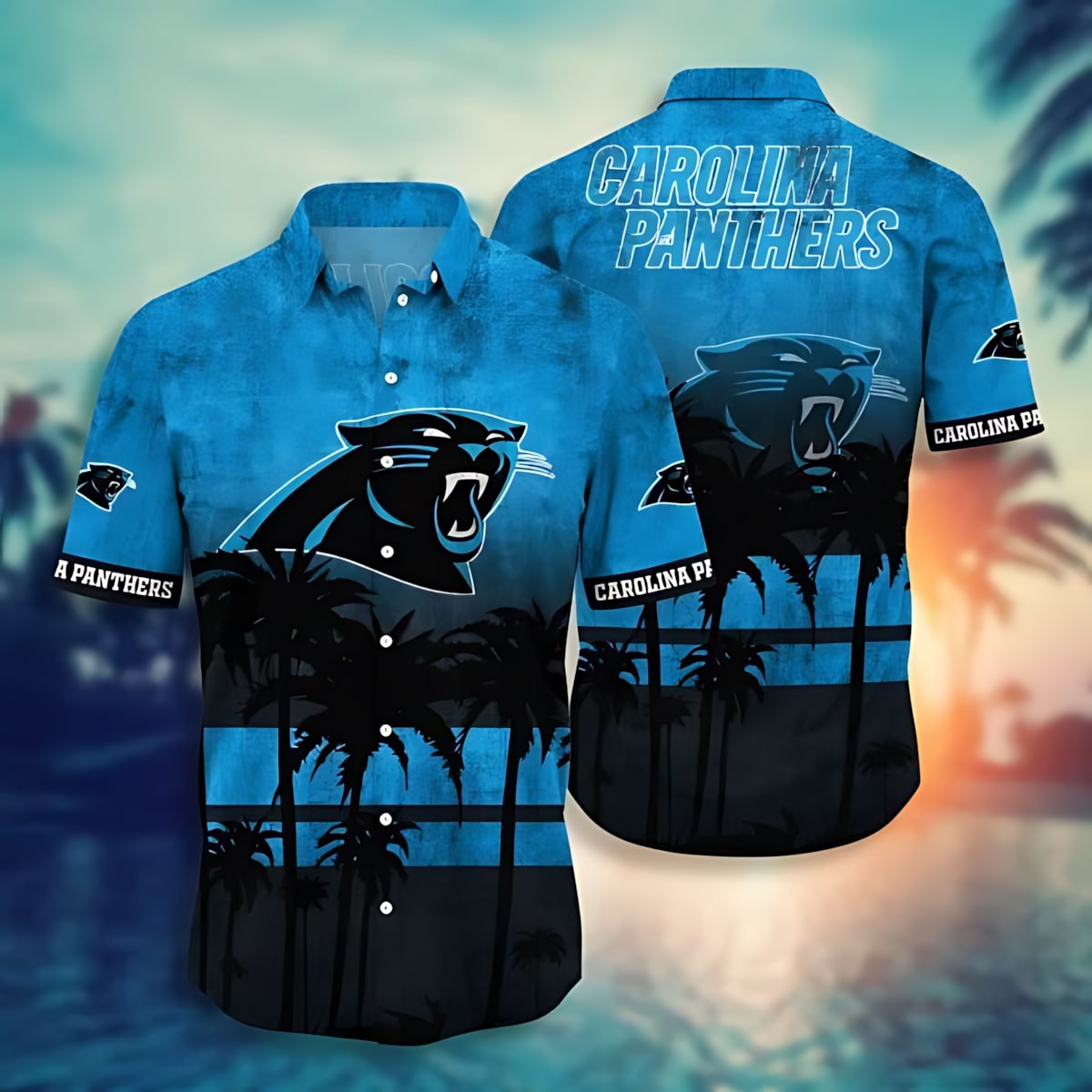 Carolina Panthers Hawaiian Shirt Midnight Tropics Design 806467