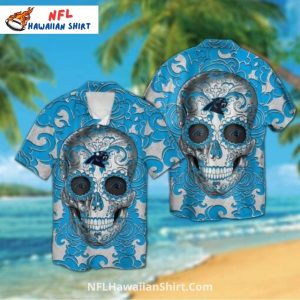 Carolina Panthers Sugar Skull Aloha Shirt - Unique Hawaiian Shirt