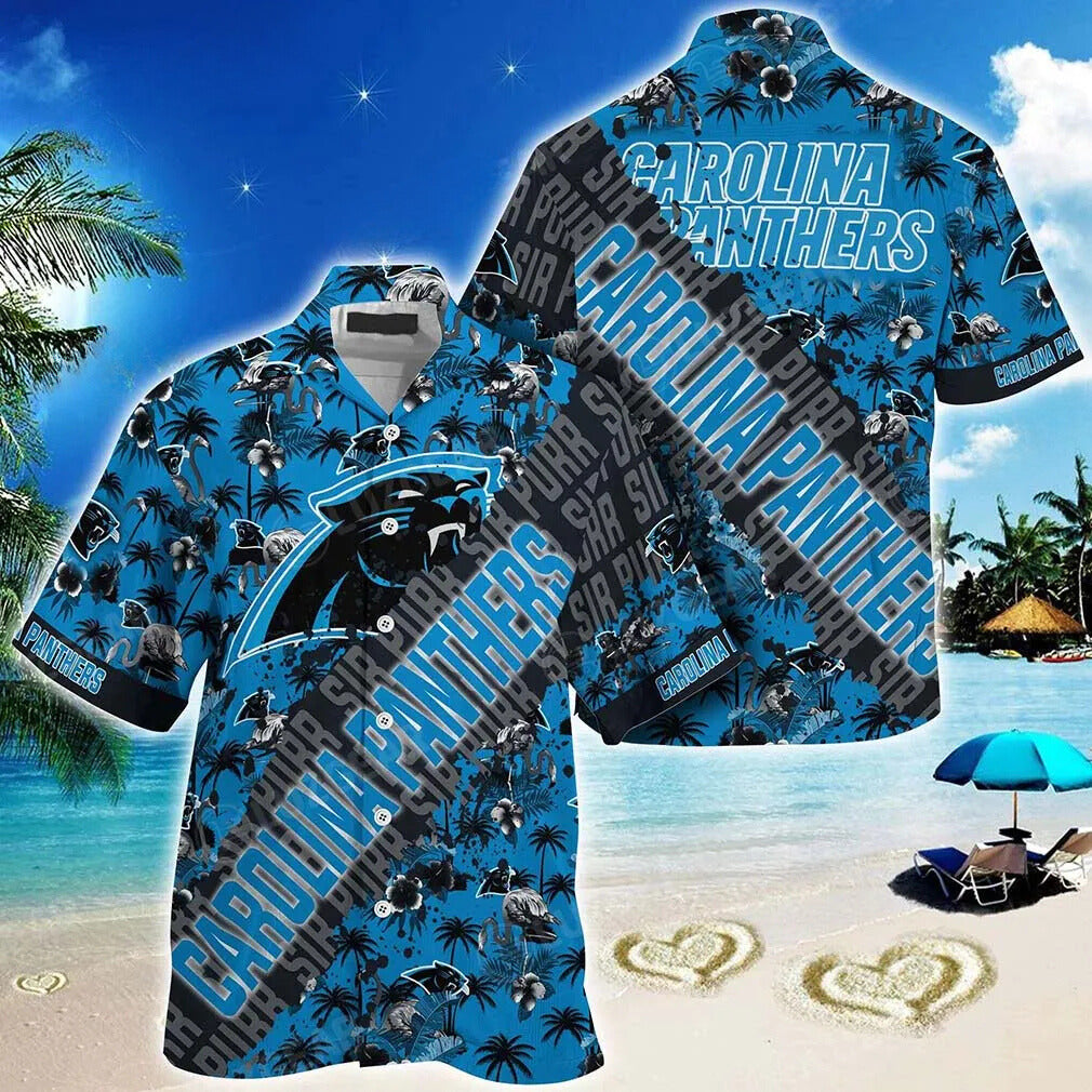Carolina Panthers Hawaiian Shirt Tropic Storm Design by