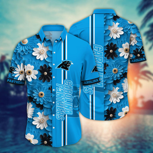 Carolina Panthers Hawaiian Shirt Tropical Thunder Design 401262