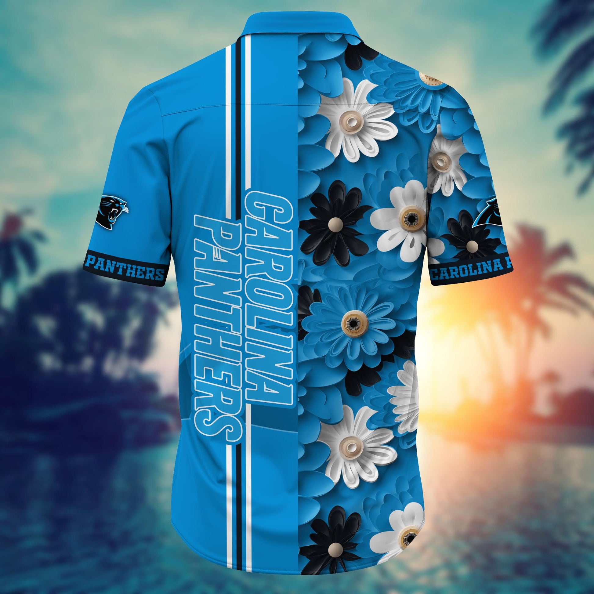 Carolina Panthers Hawaiian Shirt Tropical Thunder Design 401262