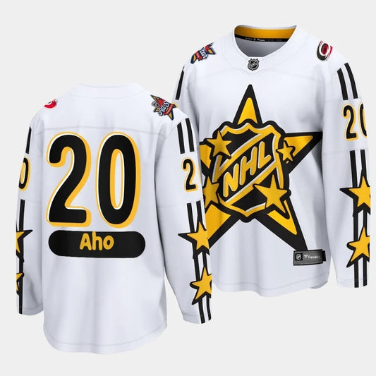 Carolina Hurricanes #20 Sebastian Aho 2024 NHL All-Star White Jersey Style 2