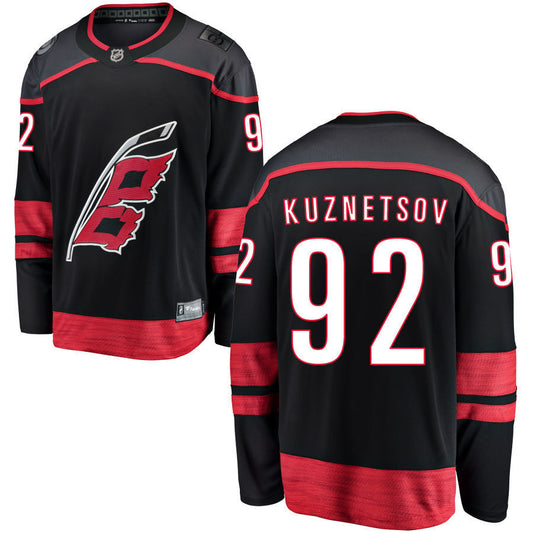 Carolina Hurricanes #92 Evgeny Kuznetsov Home Black