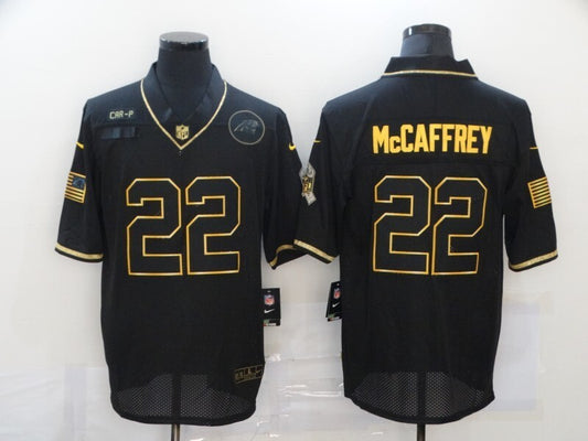 Carolina Panthers #22 Christian McCaffrey 20 Salute Retro Gold 775