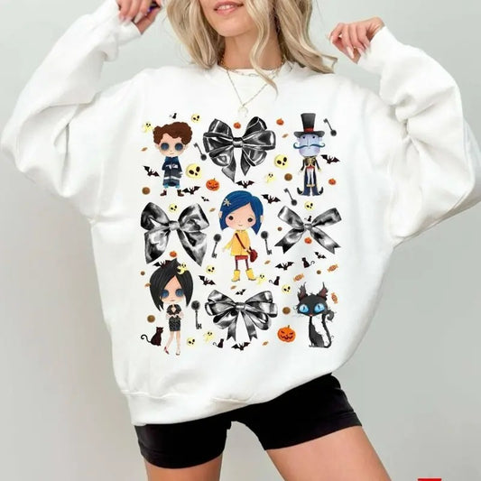 Cartoon Halloween Coraline Tee, Funny circus Corr.aa.lineee sweatshirt,  Spooky movie Hoodie, Doll TShirt, Movie Retro Horror Sweatshirt, Halloween Gift Tshirt, Graphic Hoodie