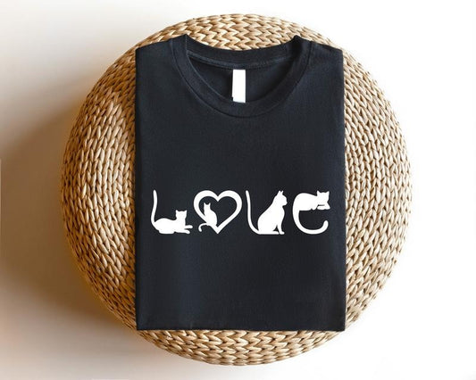 Cat Love T-shirt, Cat Tee For Valentines Day, Cat Lover Shirt, Cute Pet Owner Tee, Fur Lover Gift Tee, Funny Animal Shirt.