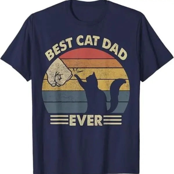 Cat-Shirt Men Best Cat Dad Ever Funny Dad T-Shirt