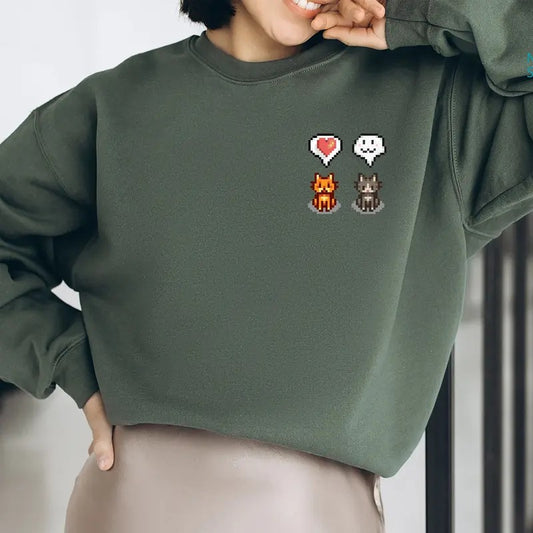 Cat Stardew Shirt, Valley Video Game Art Sweatshirt, Cats Emoji Love Hoodie, Farm Life Casual Cotton Fabric Knit...
