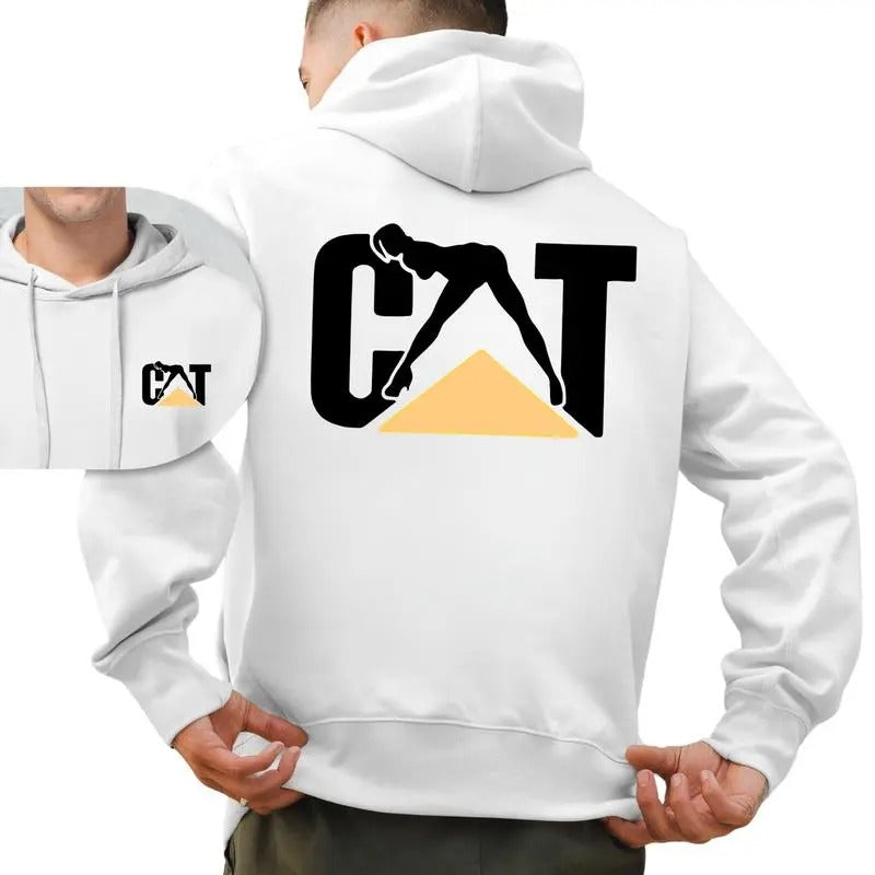 Cat With Woman Shirt, Cat With Woman Hoodie, Unisex Classic Fabric Shirt, lady Cat tee, Menswear Sweaters Tops Pullover Human Casual Long Sleeve