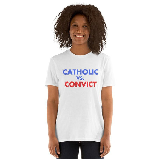 Catholic vs. Convict Graphic T Shirt, Presidential Election 2024 Shirt,  T-Shirt T-shirts, Crewnecks, Hoodies – Gifts Suitable for Anyone