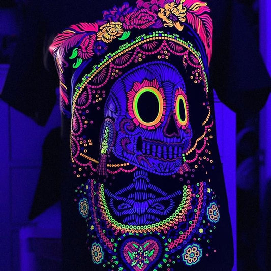 Catrina huichol t-shirt Cotton Black Womenswear Hoodie, Sweatshirt | InkThreadWorks.com