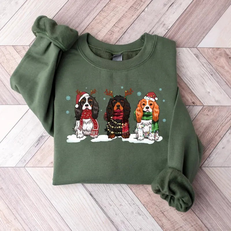 Cavalier King Charles Spaniel Christmas Sweatshirt, Christmas Dog Shirt, King Charles Spaniel Shirt, Dog Mom sweater, Dog...