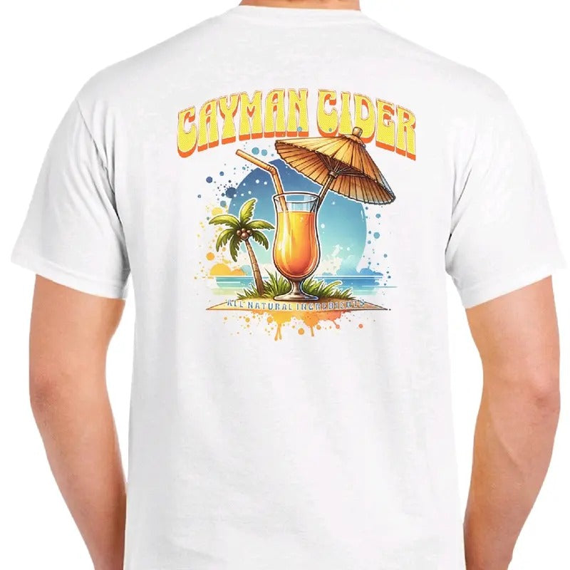 Cayman Cider- Men's funny T-shirt Menswear humor Crewneck Casual Cotton Hoodie, Sweatshirt | InkThreadWorks.com