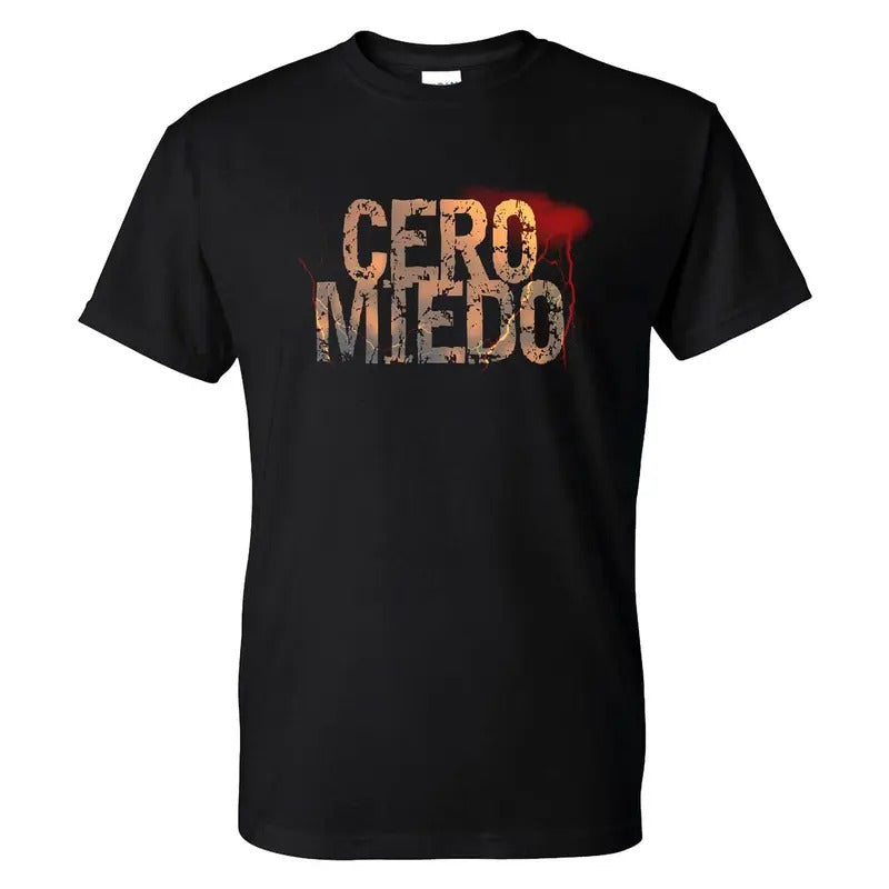 Cero Miedo No Fear Graphic Men's T-Shirt Casual Classic