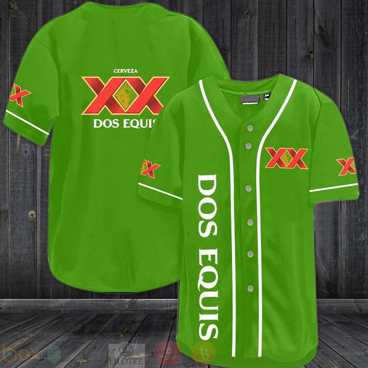 FASHION Cerveza Dos Equis Baseball Jerseys Botton Shirt