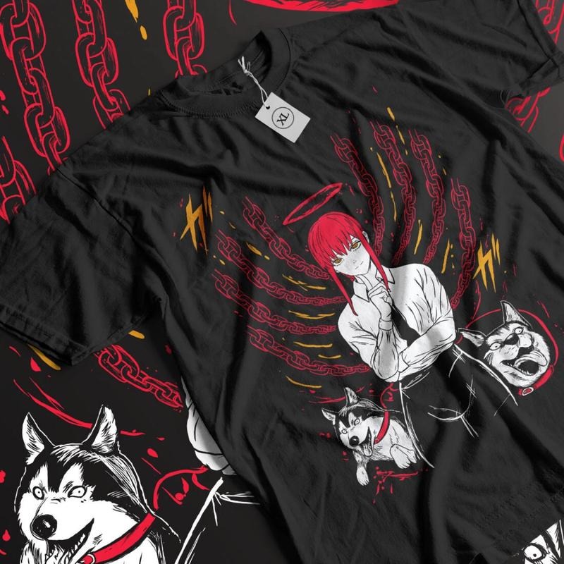Chainsaw Man Anime T-shirt , Makima Mommy Waifu Chain And Dog Graphic Tee, Vintage Retro Manga Sweatshirt, Unisex Streetwear, Gift For Man Women