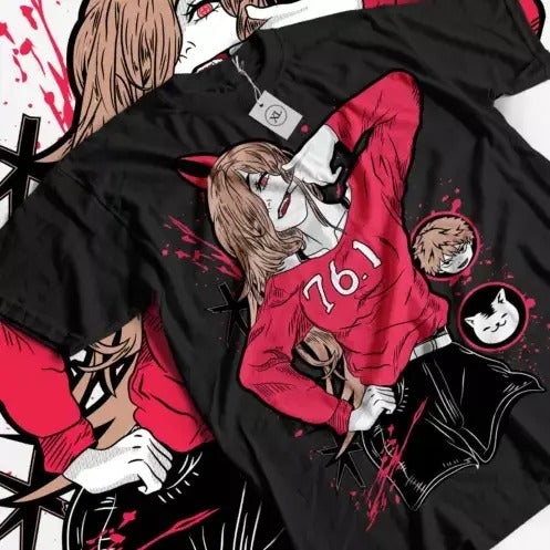 Chainsaw Man T-Shirt Devil Anime Japanese Manga Chainsaw Man Denji Power Shirt