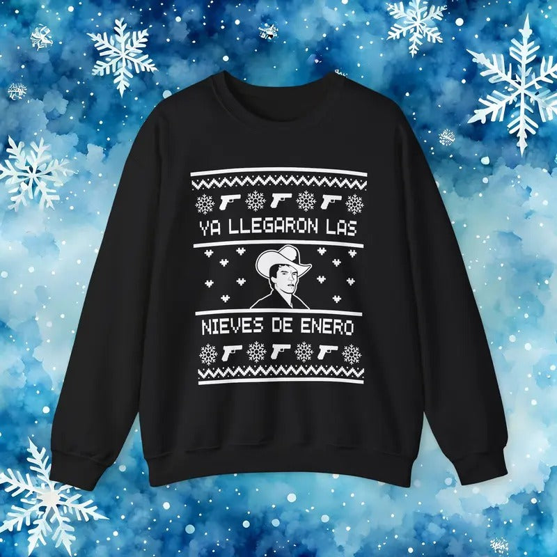 Chalino Ya Llegaron Las Nieves de Enero Ugly Christmas Sweater Sweatshirts sweater couple T-Shirts, Hoodie