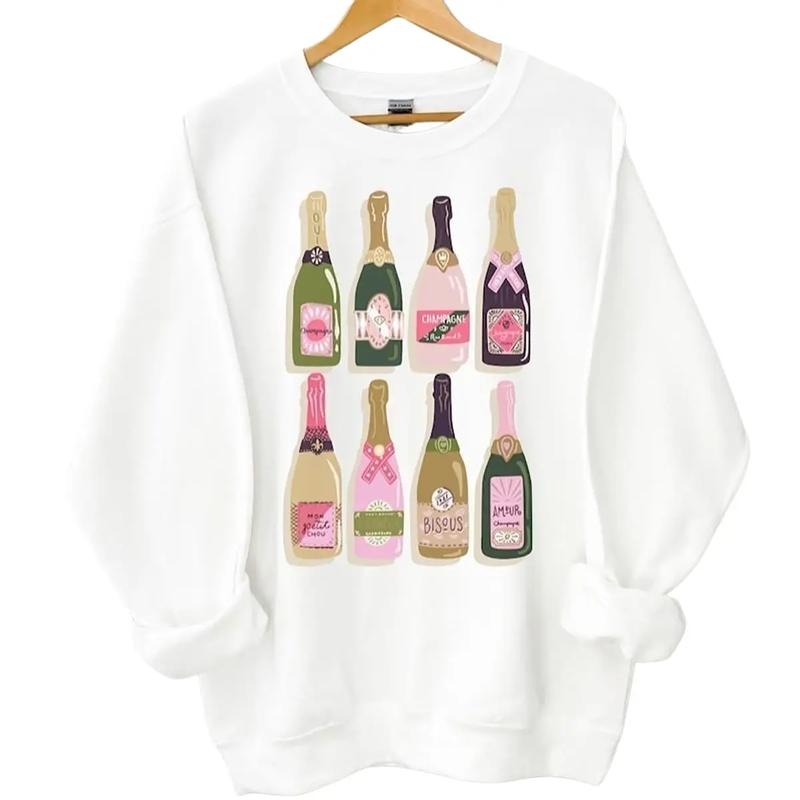 Champagne T-Shirt Sweatshirt Hoodie, Champagne Lovers - Champagne Bottles Shirt | InkThreadWorks.com