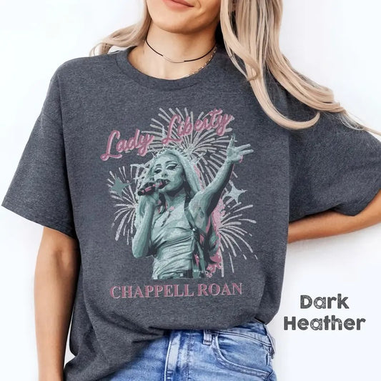 Chappell Roan Shirt, Gov Ball Lady Liberty, Midwest Princess Tour,  Fourth of July Pride LGBT Gay WLW USA