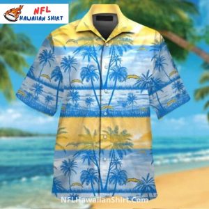 Chargers Hawaiian Shirt With Sunset And Palm Trees