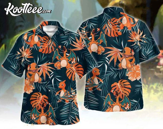Charizard Charmeleon Charmander Tropical Design Hawaiian Shirt