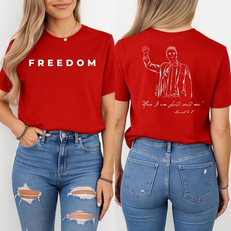 Charliee Here I Am Lord Send Me Two Sides Tshirt, Christian Apparel, Freedom Faith Shirt, A True Patriot, Political Shirt, Unisex Short Sleeve Tee, Crew Neck Graphic T-Shirt