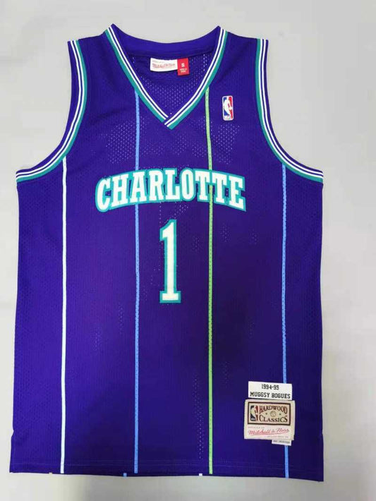 Charlotte Hornets #1 Bogues Hornets 1# Retro - Purple Style 2