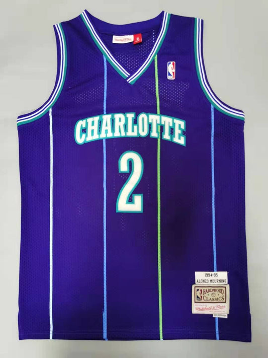 Charlotte Hornets #2 Larry Johnson Hornets 2# Retro - Purple Style 2