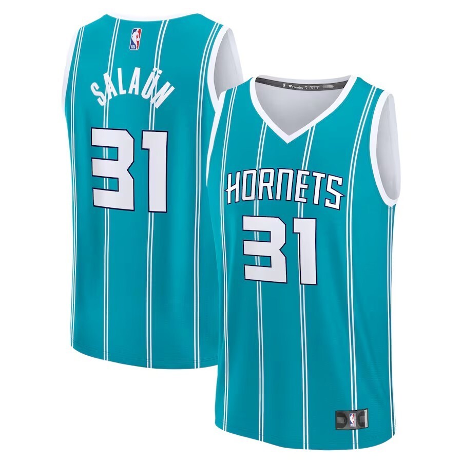 Charlotte Hornets #31 Tidjane Salaun 2024 NBA Draft Fast Break Player Jersey - Icon Edition - Teal