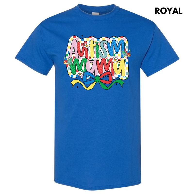 Checker Autism Mama Gildan Short Sleeve T-Shirt 'NLB' Hoodie, Sweatshirt | InkThreadWorks.com