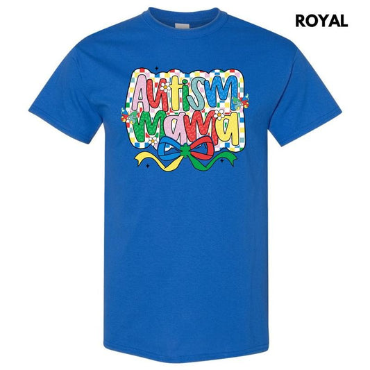Checker Autism Mama Gildan Short Sleeve T-Shirt 'NLB' Hoodie, Sweatshirt | InkThreadWorks.com