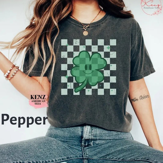Checker Smiley St Patricks Shirt,st Patricks Day Shirt,shamrock Smiley Shirt,retro St Patricks Shirt,st Pattys Bestseller...
