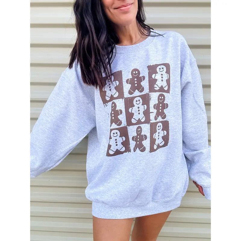 Checkered Gingerbread Graphic Top