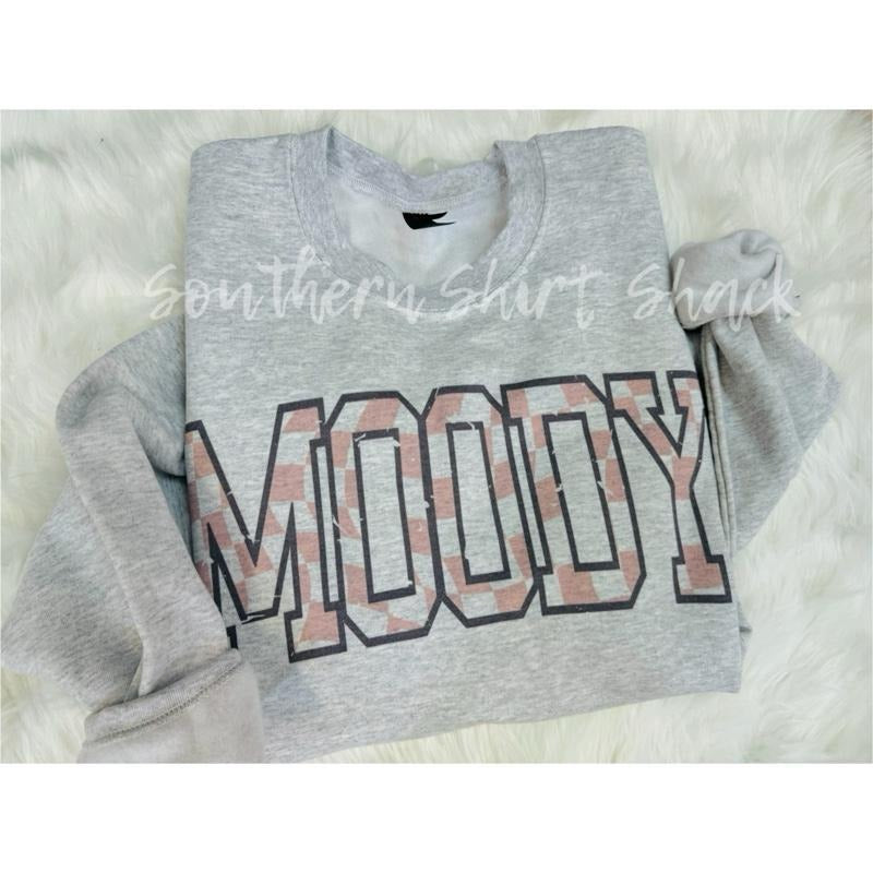 Checkered Moody Sweatshirt | Ash Gray T-Shirts, Hoodie | InkThreadWorks.com