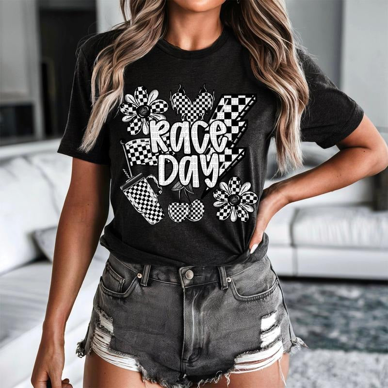 Checkered Race Day DTF Transfers - THIS IS NOT A SHIRT Hoodie, Sweatshirt | InkThreadWorks.com