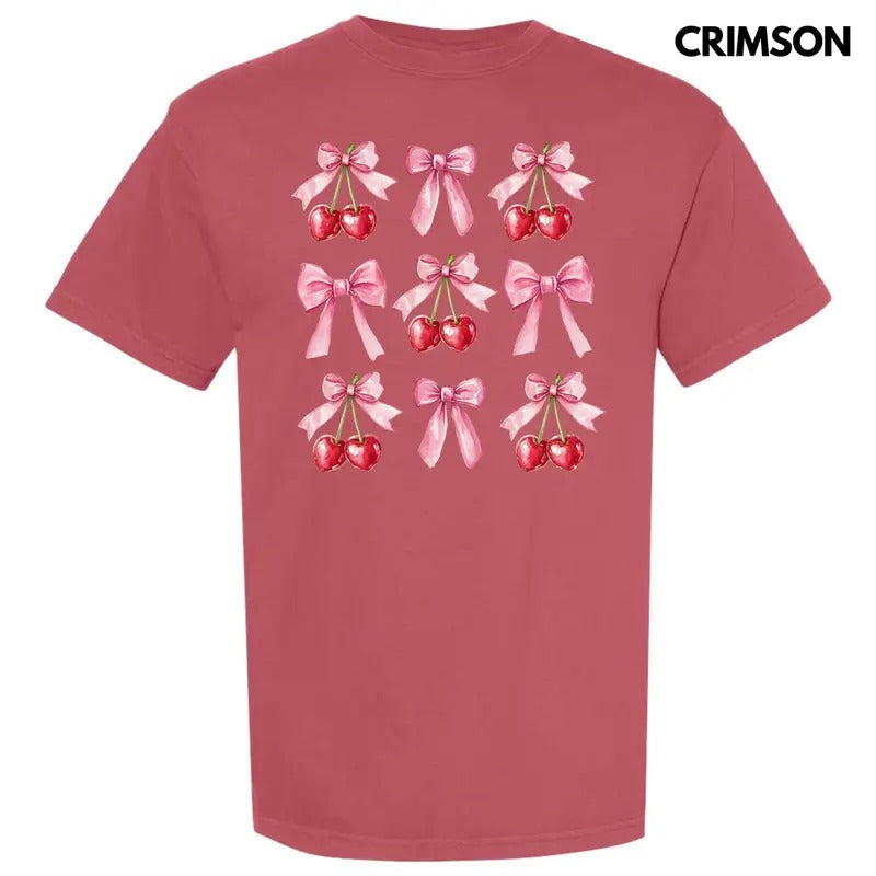 Cherry Collage Coquette Comfort Colors T-Shirt 'NLB' Hoodie, Sweatshirt | InkThreadWorks.com