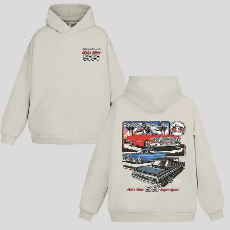 Chevrolet Impala SS Hoodie - Chevy Super Sport 409 1963 1964 1965 1966 T-Shirts, Sweatshirt | InkThreadWorks.com