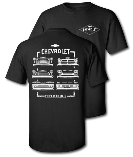 Chevrolet Vintage Grille Collection T-Shirt - Classic Chevy Truck & Car Front Ends Tee for Men's Cotton Tee with Classic Chevy Design - Tshirt, Top Menswear Streetwear Tropical Shortsleeve vintage graphic tee