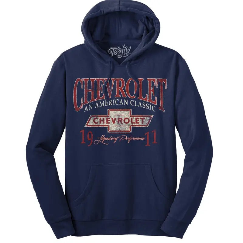 Chevy American Classic Pullover Hooded Sweatshirt - Navy
