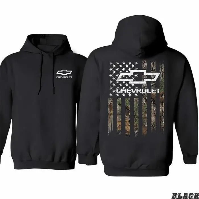 Chevy Trucks Camo Ch.ev.r.olet USA Flag T-shirt/Sweatshirt/Hoodie, 100% Cotton Classic Fit Available in Multiple Colors 50/50 Blend Design